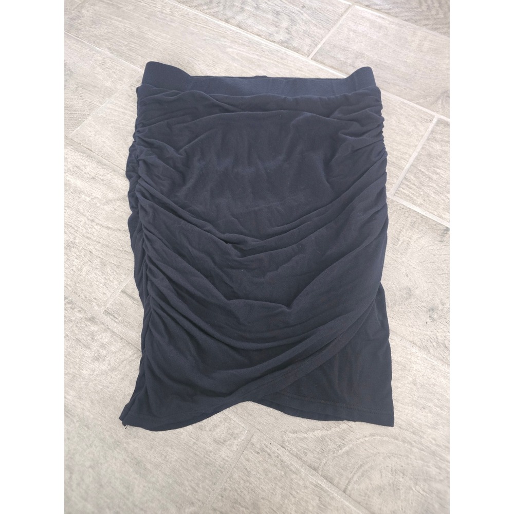 Revolve Krisa Black Ruched Skirt Tulip Hem Crossover Bodycon Size Small